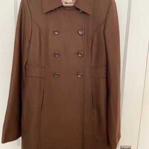 Tulle Anthropologie Large wool Pea Coat double breasted Jacket